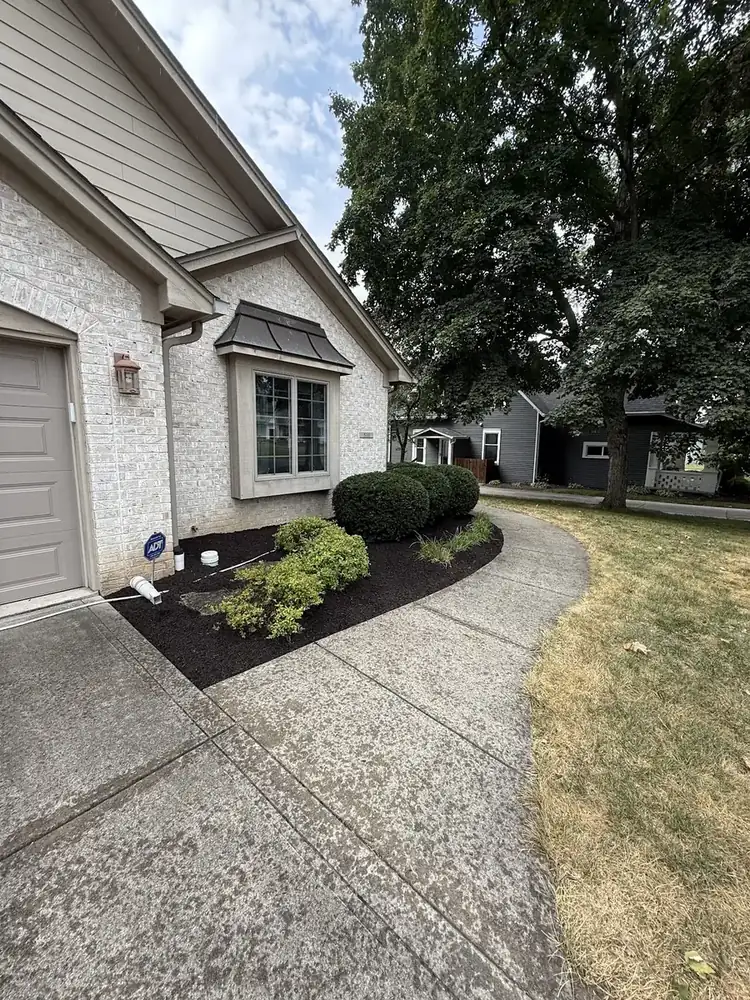 Landscape bed along a front walk